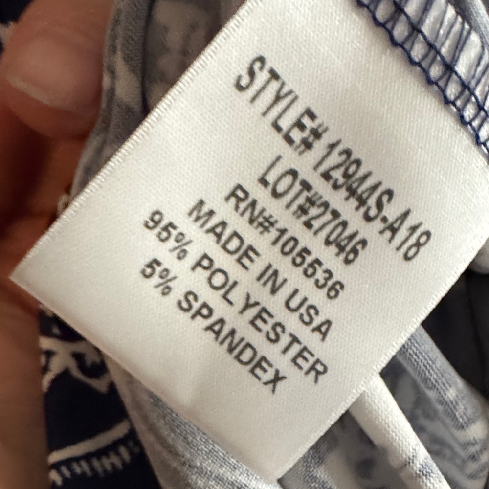 Slinky Brand Navy & White Floral Top – Size L - Picture 7 of 7